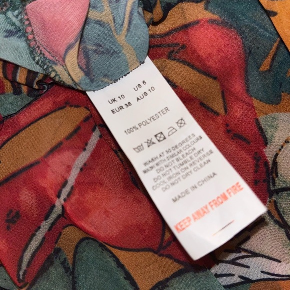 Orange Big Leaf Wide Leg Beach Top and Trousers size 6 - Picture 12 of 12